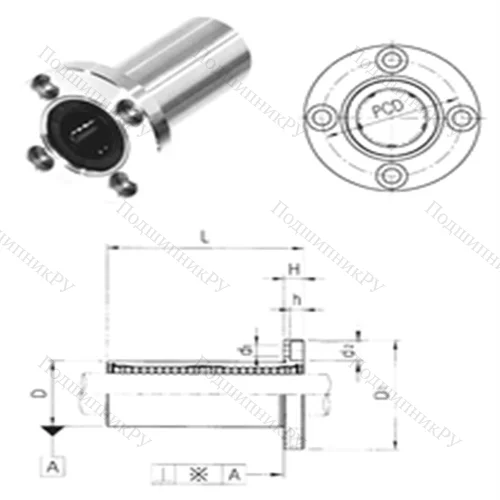 Подшипник шариковый линейный LMEF 8L