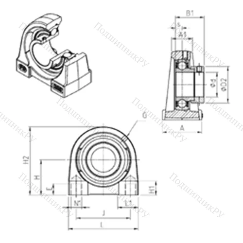 Подшипниковый узел шариковый радиальный ESPG 201