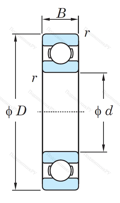 Однорядный шариковый подшипник 6311 C 3