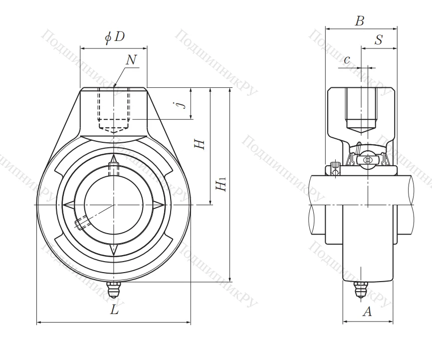 Подшипниковый узел UCHB 212 D 1 (UCHA 212)