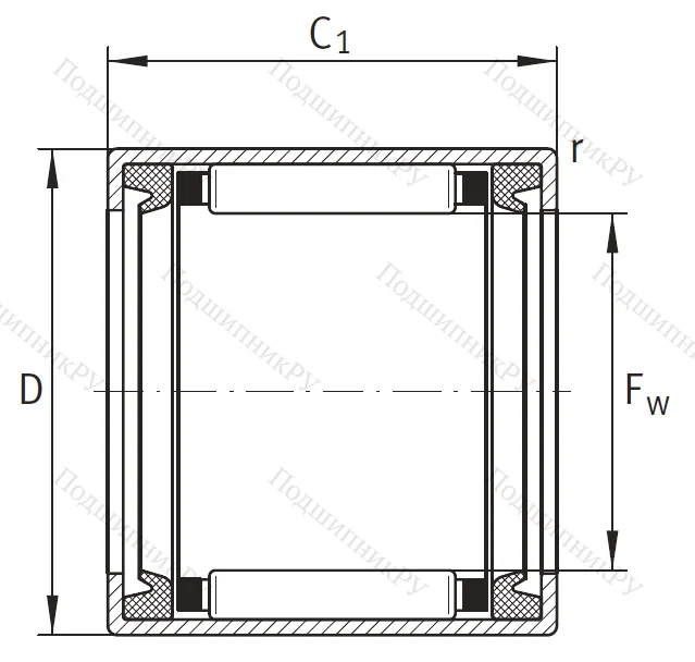 Игольчатый подшипник HK 2530 2RS L 271