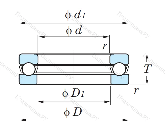 Упорный шариковый подшипник 51108
