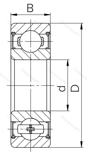 Шариковый однорядный подшипник 80105 (6005 ZZ) в Орле