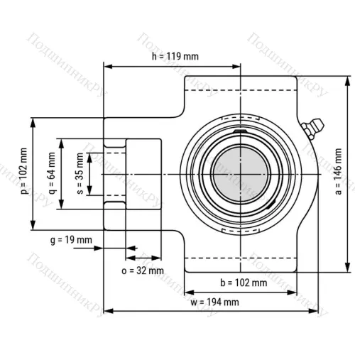 Подшипниковый узел UCT 317 - Вал: 85 мм от производителя  LPZ