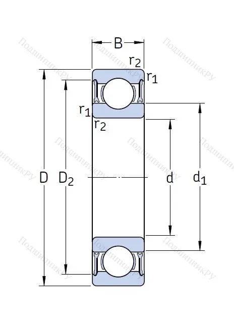 Высокотемпературный подшипник 6208 2RZTN 9/HC 5C 3WT от производителя  SKF