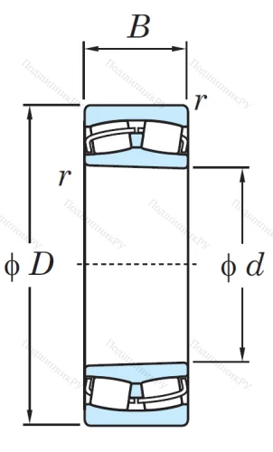 Сферический роликовый подшипник с конической посадкой на вал 22218 RHRKW 33 C 3 от производителя  KOYO