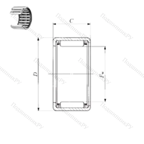 Подшипник игольчатый радиальный TA 2515 Z