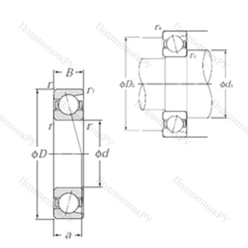 Подшипник шариковый радиально-упорный 7312C от производителя  NTN
