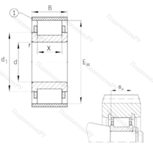 Подшипник роликовый радиальный RN 2217-E-MPBX
