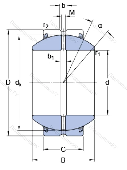 Шарнирный подшипник GEH 90 ES 2RS