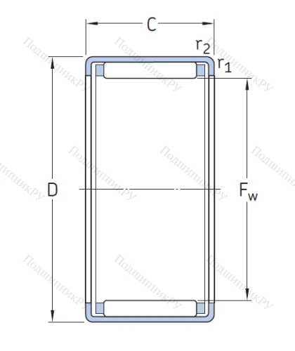 Игольчатый подшипник HK 6012