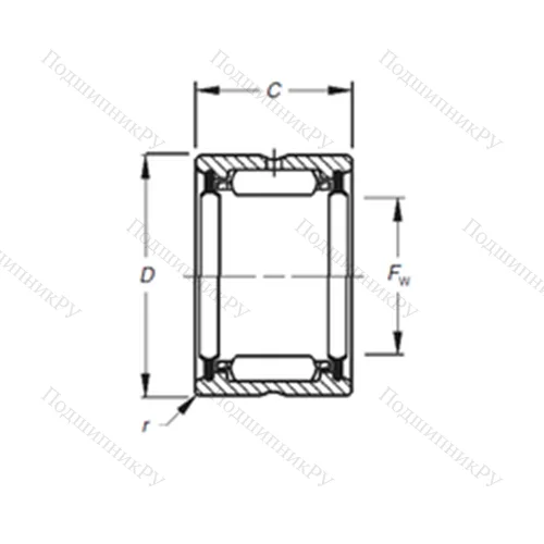 Подшипник игольчатый радиальный HJ-162416,2RS от производителя  TIMKEN