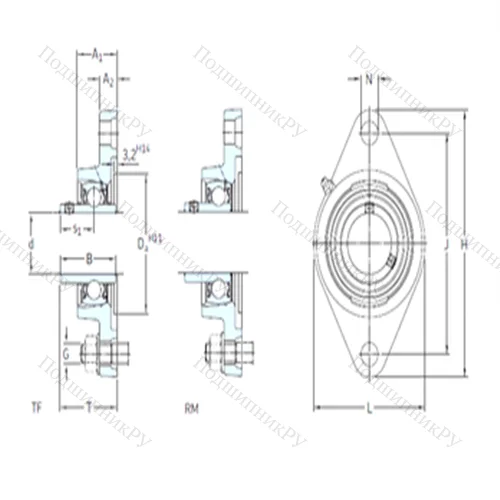Подшипниковый узел шариковый радиальный FYTJ 1.1/4 TF от производителя  SKF
