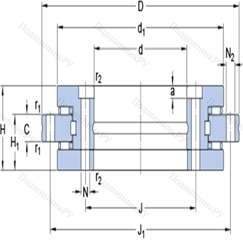 Прецизионные упорно-радиальные цилиндрические роликоподшипники NRT 325 B