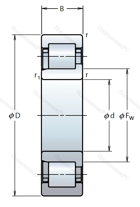 Роликовый цилиндрический подшипник NJ 2215 W