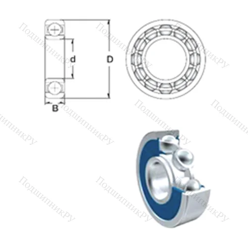 Подшипник шариковый радиальный 6404-2RS от производителя  ZEN