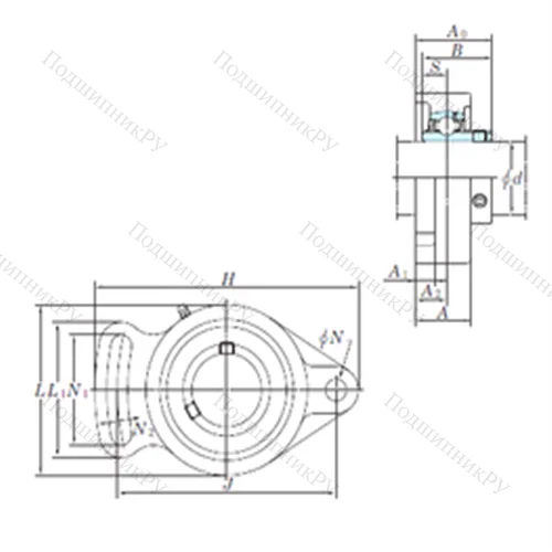 Подшипниковый узел шариковый радиальный UCFA 209-26 от производителя  KOYO