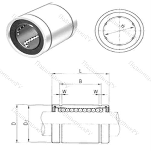 Подшипник шариковый линейный LME 8UU