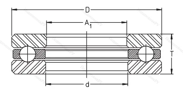 Упорный шариковый подшипник 51112