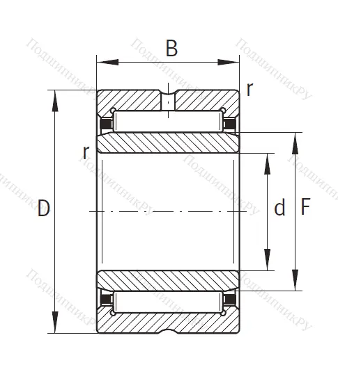 Игольчатый подшипник NK 19/16 XL