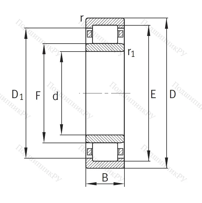 Роликовый цилиндрический подшипник NU 2213 E XL TVP 2