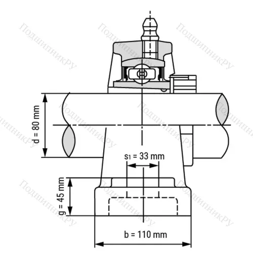 Подшипниковый узел UKP 318+H 2318 - Вал: 80 мм от производителя  LPZ