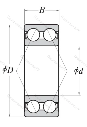 Двухрядный шариковый подшипник 3205 B 2ZRTNG C 3 от производителя  NSK