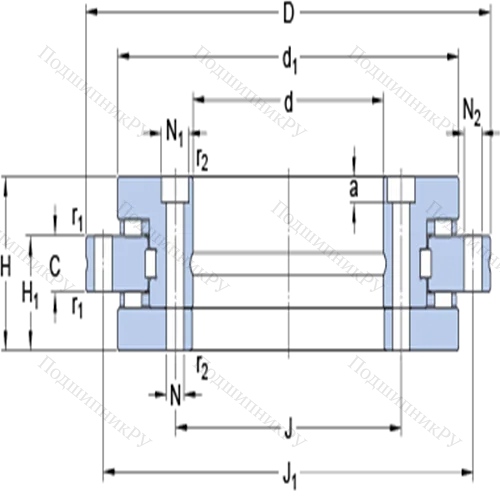 Прецизионные упорно-радиальные цилиндрические роликоподшипники NRT 580 A