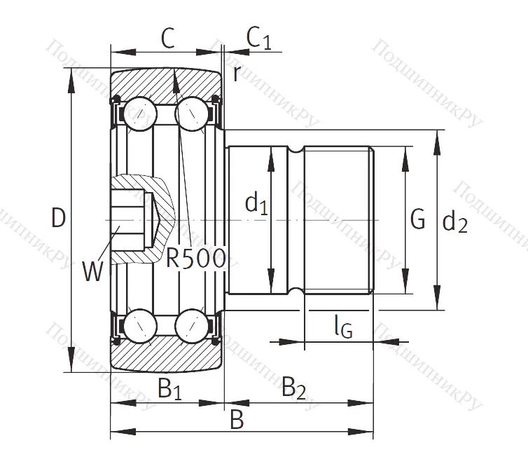 Подшипник KR 5203 2RS от производителя  INA