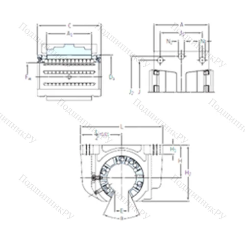 Подшипник шариковый линейный LUCF 30