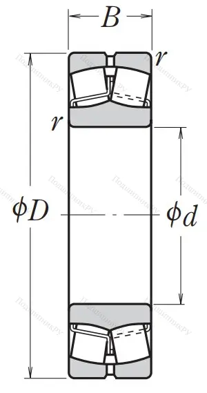 Сферический роликовый подшипник 22208 EAE 4 C 3