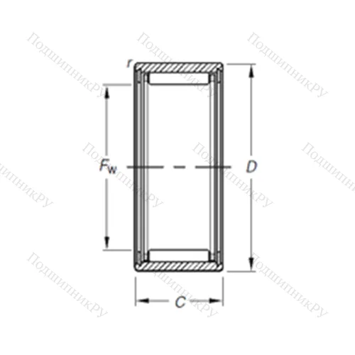 Подшипник игольчатый радиальный NK 8/12ASR 1