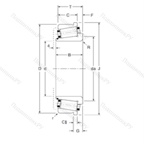Подшипник роликовый радиально-упорный 119044X/119088XC от производителя  Gamet