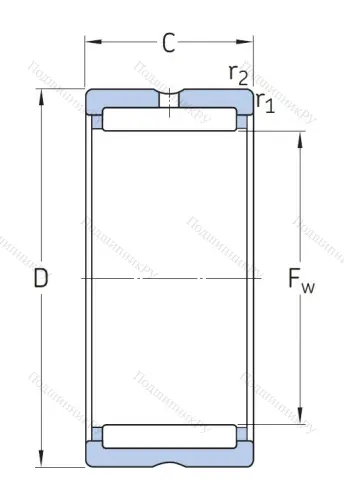 Игольчатый подшипник NK 68/25 от производителя  SKF