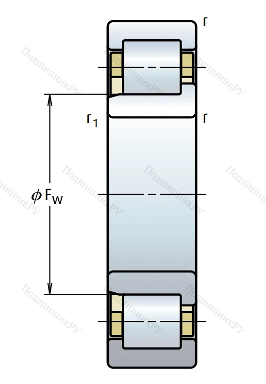 Роликовый цилиндрический подшипник NJ 312 EM C 3