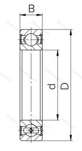 Шариковый однорядный подшипник 6-180307 С9 ГОСТ 520 в Орле