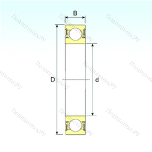 Подшипник шариковый радиальный 61805-2RZ от производителя  ISB