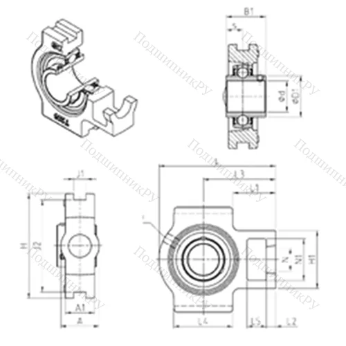 Подшипниковый узел шариковый радиальный UCT 314 от производителя  SNR
