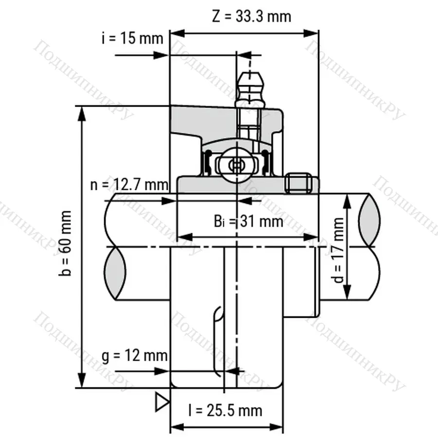 Подшипниковый узел UCFL 203 - Вал: 17 мм