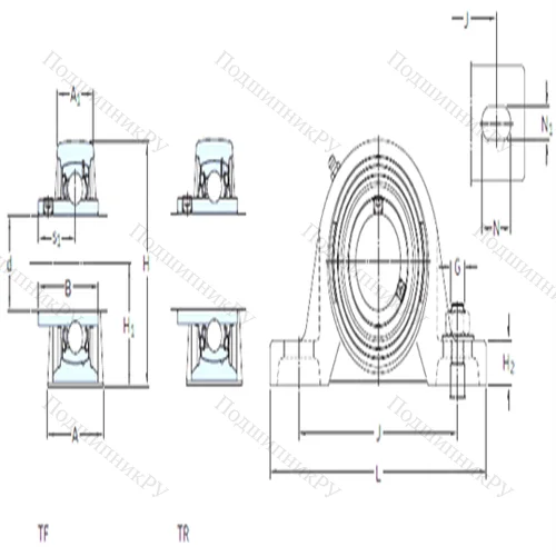 Подшипниковый узел шариковый радиальный SYJ 40 TF от производителя  SKF