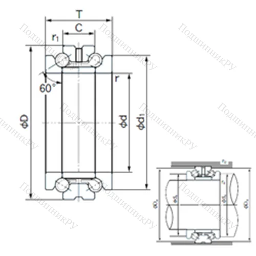 Подшипник шариковый упорно-радиальный 55TAD 20