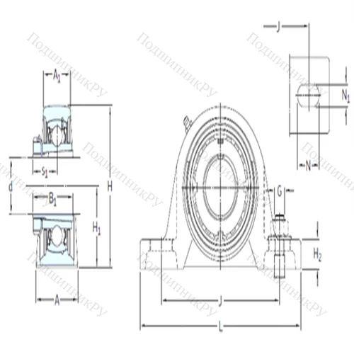 Подшипниковый узел шариковый радиальный SYJ 25 KF+SYJ 505 от производителя  SKF