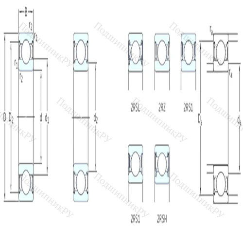 Подшипник шариковый радиальный 629-2Z от производителя  SKF