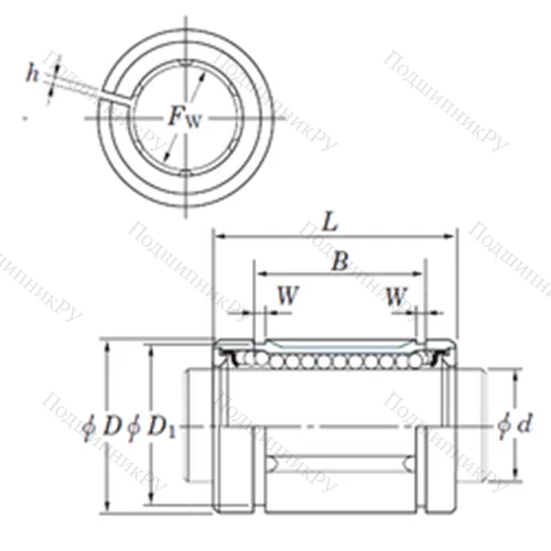 Подшипник шариковый линейный SDM 25AJ
