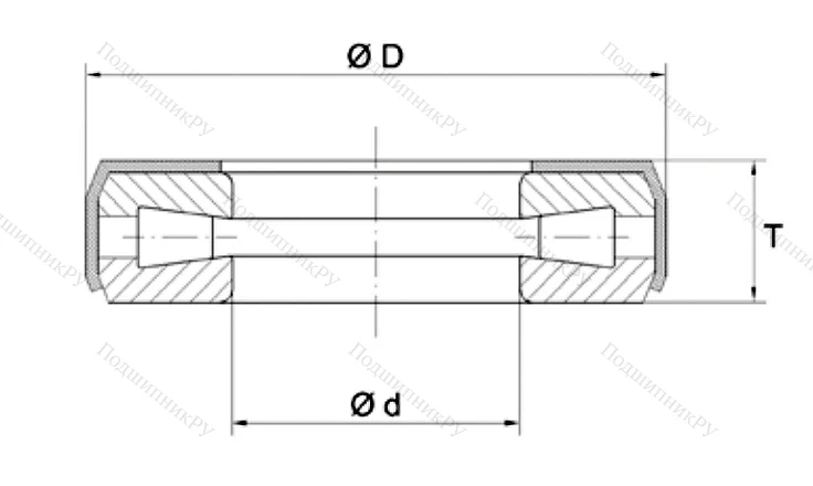 Упорный роликовый подшипник T 126 (FERSA) от производителя  FERSA