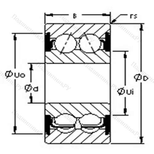 Подшипники шариковые радиально-упорные двухрядные 5312-2RS от производителя  AST