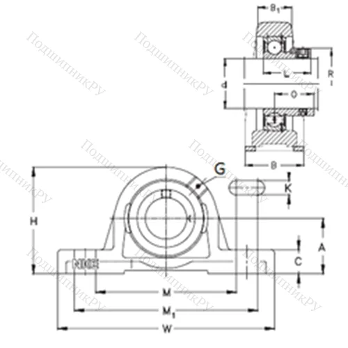 Подшипниковый узел шариковый радиальный RASEY 65