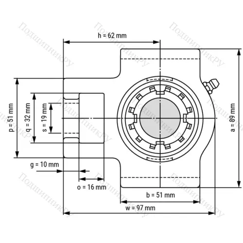 Подшипниковый узел UKT 205+H 2305 - Вал: 20 мм от производителя  LPZ