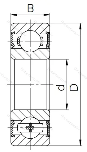 Шариковый однорядный подшипник 180307 (6307 2RS) в Орле