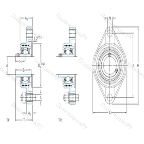Подшипниковый узел шариковый радиальный FYTBK 25 TR от производителя  SKF